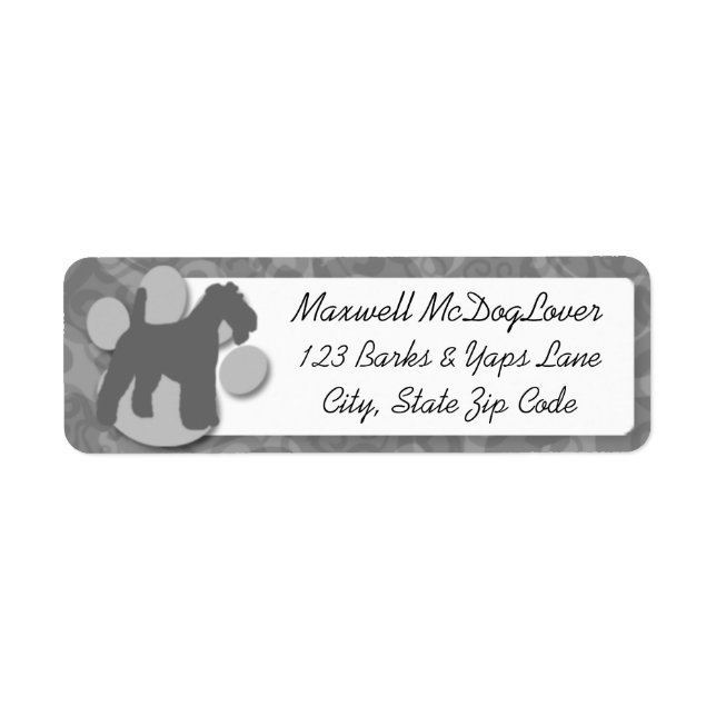 Etiqueta Wire Fox Terrier Silhouette (Frente)
