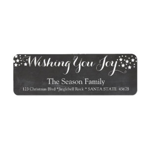 Etiqueta Wishing you Joy holiday label