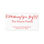 Etiqueta Wishing you Joy stars holiday label<br><div class="desc">Add a special detail to your holiday letters! After all the work and stress, tell them you have a new address! There is no better ( and easier!) way to spread the news than adding this label to your Christmas post. There are many different labels available, so pick the design...</div>