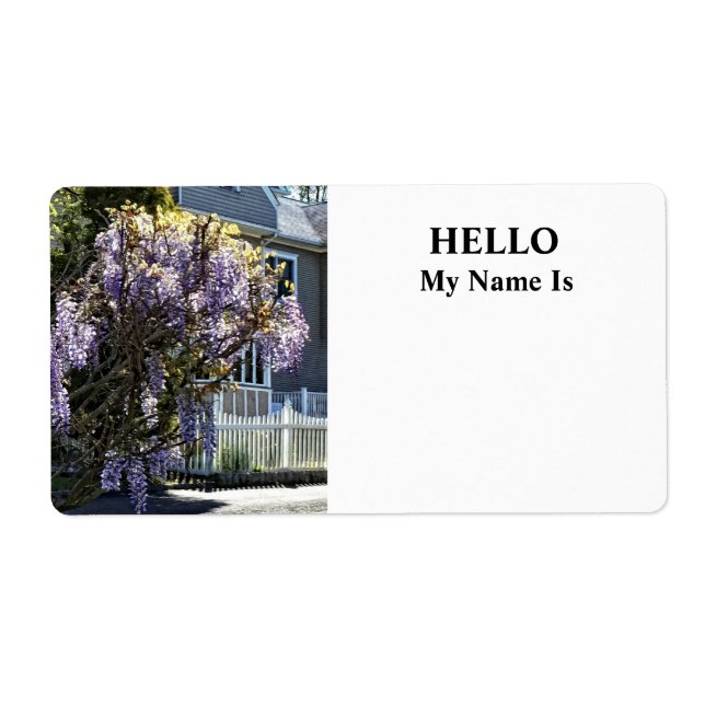 Etiqueta Wisteria en flor (Frente)