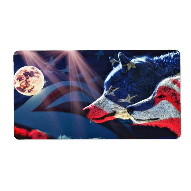 Etiqueta Wolf Wolves Full Moon (Frente)