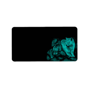 Etiqueta Wolf y Raven en la noche