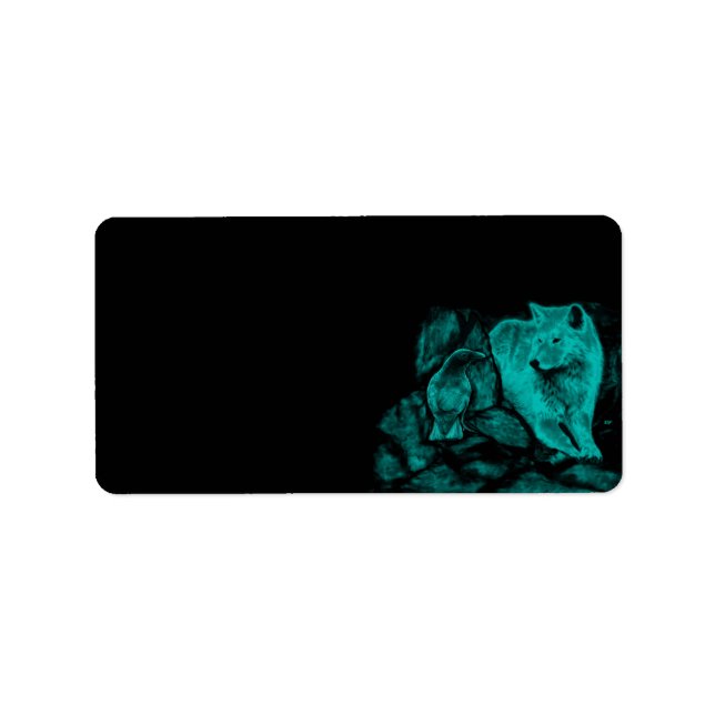 Etiqueta Wolf y Raven en la noche (Frente)