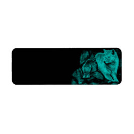 Etiqueta Wolf y Raven en la noche