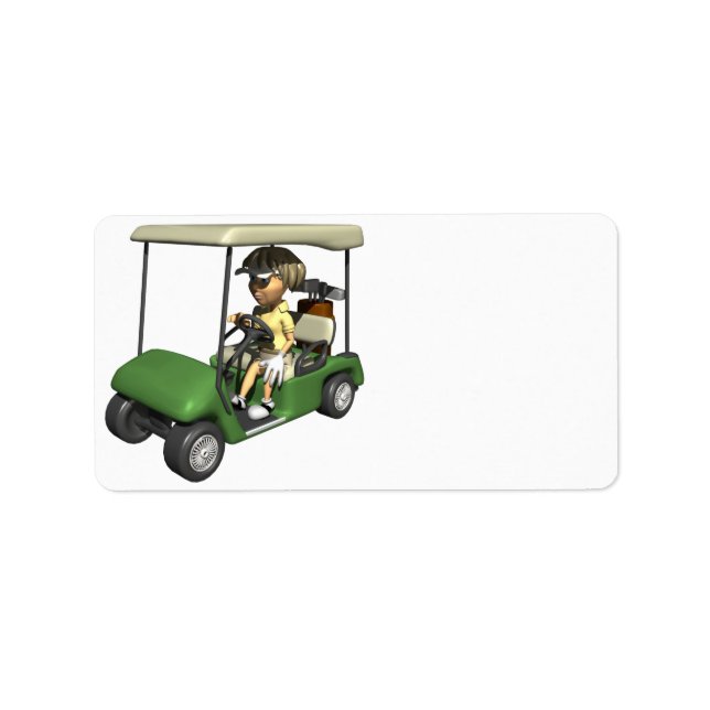 Etiqueta Woman Golfer Cart (Frente)