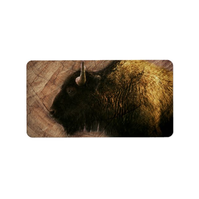 Etiqueta Wood Bison Buffalo (Frente)