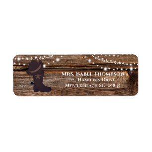 Etiqueta Wood Lights Western Cowgirl Address Label