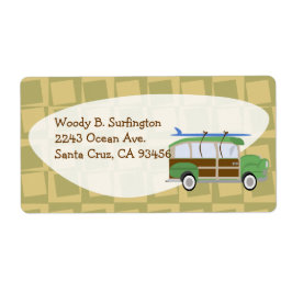 Etiqueta Woodie Wagon Fifties Surf Personalizado Fun