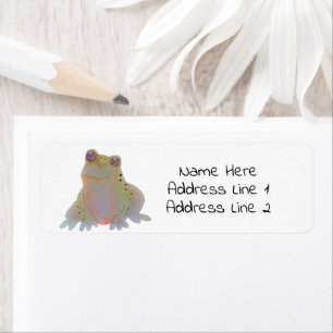 Etiqueta Woodland Animal Art Cute Watercolor Frog