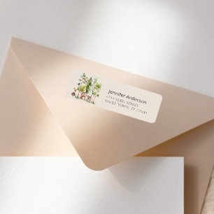 Etiqueta Woodland Animals Boho Boy Dirección de Baby Shower