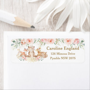 Etiqueta Woodland Animals Rubor Dirección de devolución de 