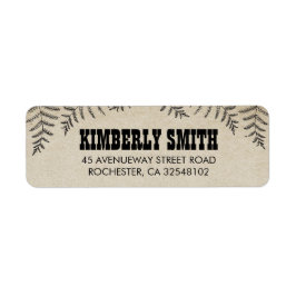 Etiqueta Woodland Ferns Rustic Country