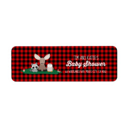 Etiqueta Woodland Lumberjack Baby Shower Animals Rustic