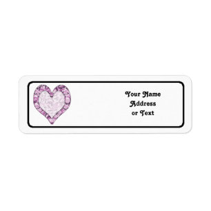 Etiqueta Woodland Pink/Purple Camouflage Heart