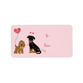 Etiqueta Woof You Be Mine Valentine Dogs