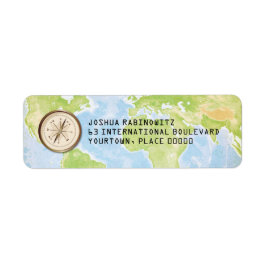 Etiqueta World Travel Compass Bar Bat Mitzvah