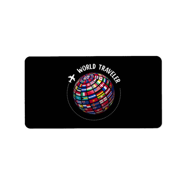 Etiqueta World Traveller Map, World Flags Traveler, Country (Frente)