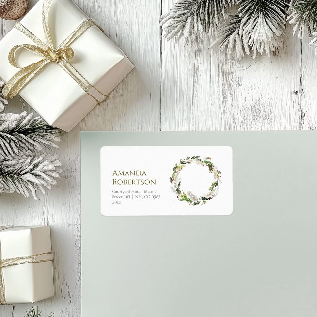 Etiqueta Wreath de acuarela festiva (Subido por el creador)