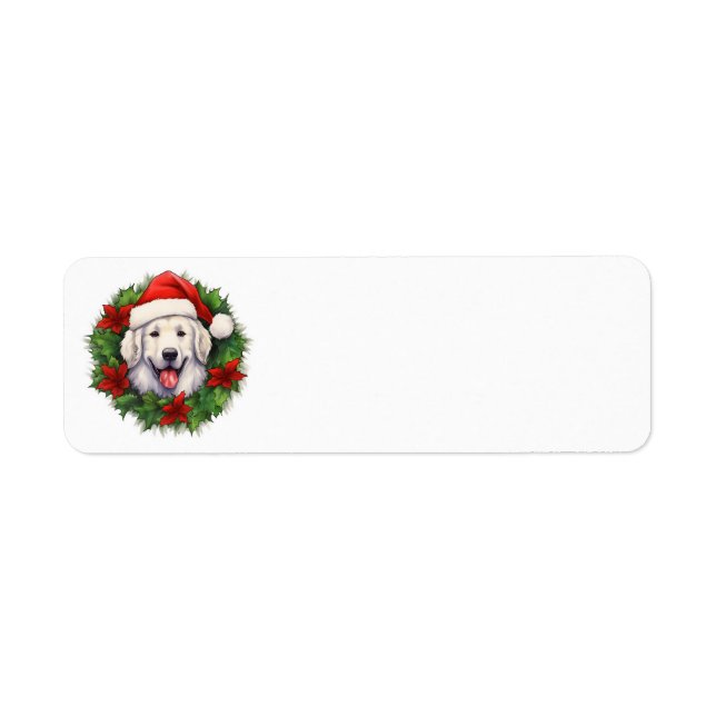 Etiqueta Wreath de los Navidades de Kuvasz (Frente)