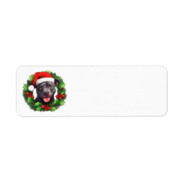 Etiqueta Wreath de Navidad de Pit Bull
