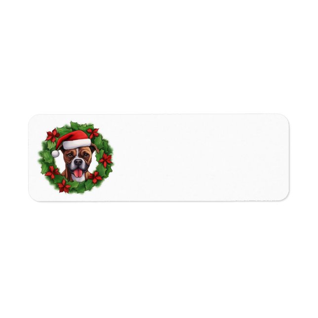 Etiqueta Wreath Navidades de Boxer (Frente)