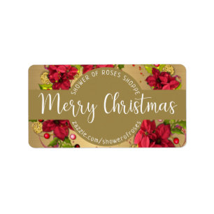 Etiqueta Wreath Pointsettia Floral