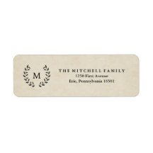 Wreath y Monograma de estilo francés vintage