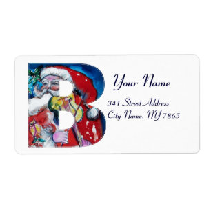 ETIQUETA XMAS B LETTER /SANTA  CLAUS WITH VIOLIN MONOGRAM
