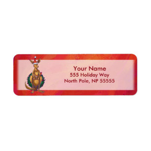 Etiqueta Xmas canguro en rojo