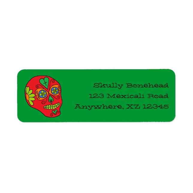 Etiqueta Xmas lucha libre sugar Skull (Frente)