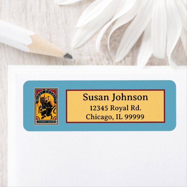 Etiqueta Xmas Merry Krampus Naughty Brats Circus Poster (In situ)