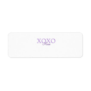 Etiqueta Xoxo el día de San Valentín añadir nombre púrpura 