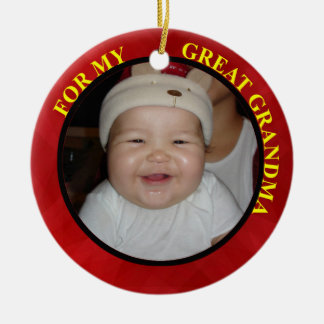 Etiqueta y ornamento de regalo de foto de la abuel