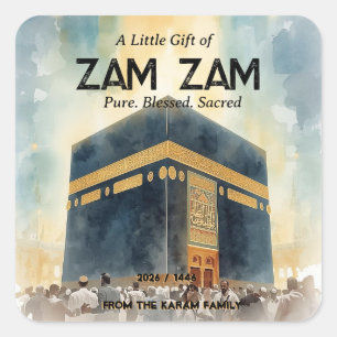 Etiqueta y pegatina personalizada Hajj Mubarak par