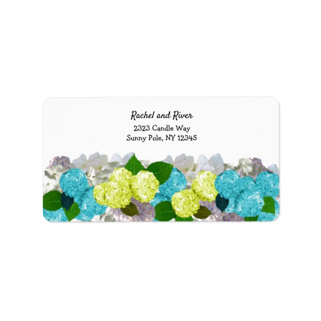 Etiqueta Yellow and Turquoise Floral Address Label (Frente)