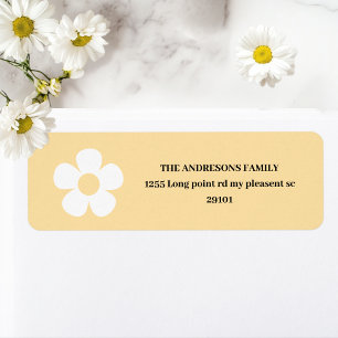 Etiqueta Yellow Daisy Happy Birday   Fiesta floral