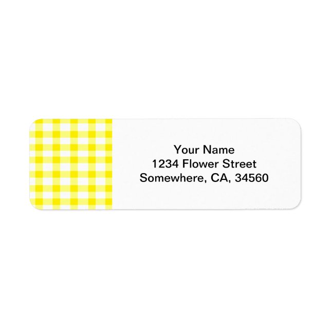 Etiqueta Yellow Gingham (Frente)