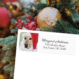 Etiqueta Yellow Labrador Christmas Return Address