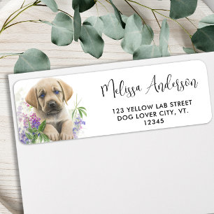 Etiqueta Yellow Labrador Retriever Dog Puppy Return Address