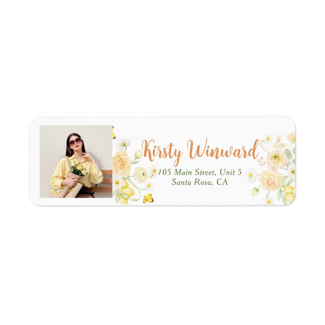 Etiqueta Yellow Lemons and Flowers Grad Labels Floral (Frente)