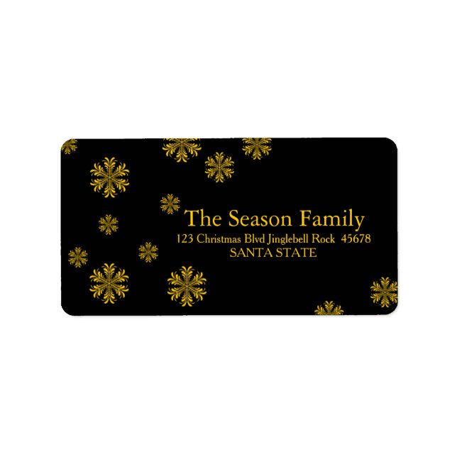 Etiqueta yellow Snowflake chalkboard address label (Frente)