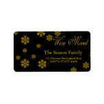 Etiqueta yellow Snowflake "we've moved" Christmas label<br><div class="desc">Add a special detail to your holiday letters! There are many different cards available,  so pick the design and wording you like. Browse the store or search for "portosabbianatalelabel".</div>