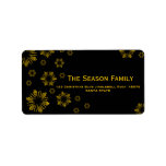 Etiqueta yellow Snowflakes chalkboard address label<br><div class="desc">After all the work and stress, tell them you have a new address! There is no better ( and easier!) way to spread the news than adding this label to your Christmas post. There are many different cards available, so pick the design and wording you like. Browse the store or...</div>