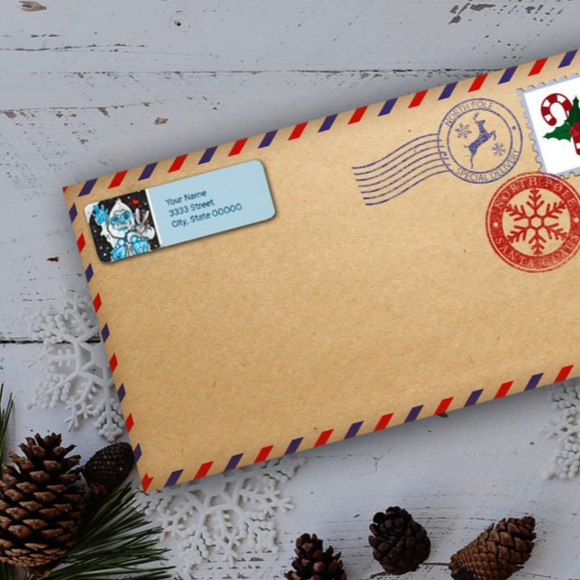 Etiqueta Yeti Holiday Hugs (Holiday Hugs Yeti Address Labels! Personalize Your Own!)