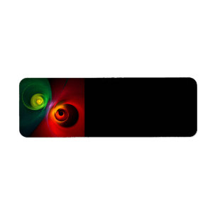 Etiqueta Yin Verde Rojo Yang Patrón de arte abstracto moder