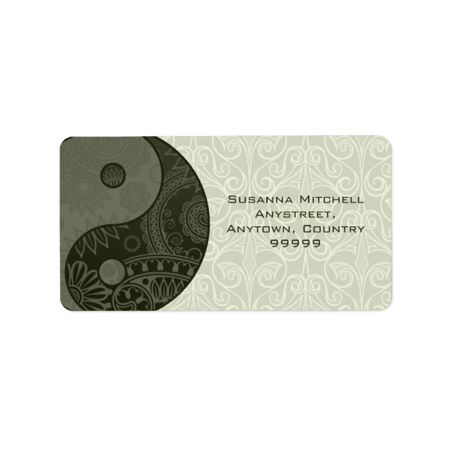 Etiqueta Yin Yang Sage Green (Frente)