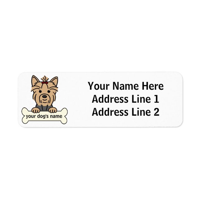 Etiqueta Yorkie personalizado (Frente)