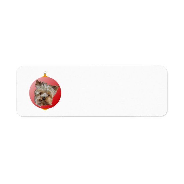 Etiqueta Yorkshire Terrier de Navidad (Frente)