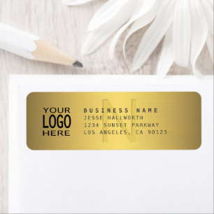 Etiqueta Your Logo & Modern Faux Gold V2 Return Address