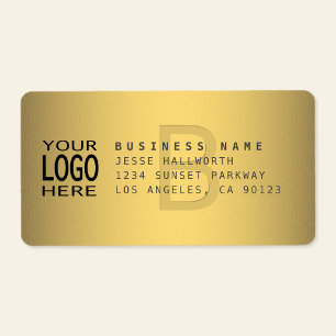 Etiqueta Your Logo & Modern Faux Metal Return Address